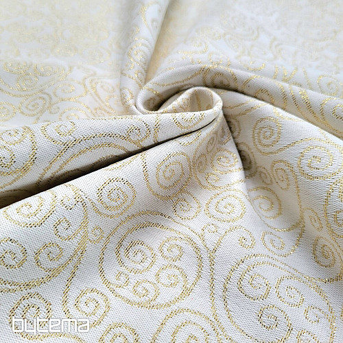 Dekoratív jacquard szövet FLASH dísz arany