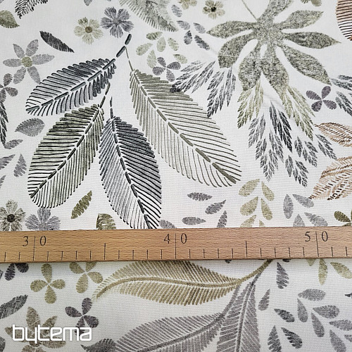 Dekoratív szövet LEAF MELIA barna