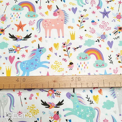 Gyerek pamutszatén UNICORNS digitális