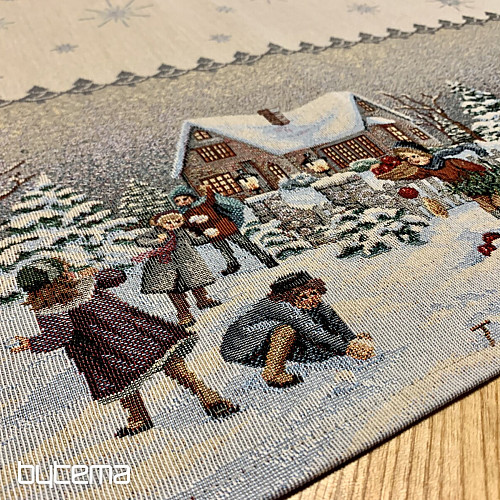 Gobelin terítő és sál TÉLI ÖRÖM