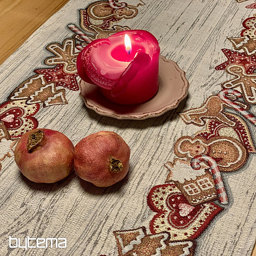 Gobelin terítő és sál KARÁCSONYI MÉZESKALÁCS