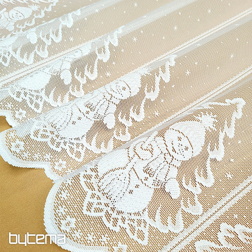 KARÁCSONYI jacquard függöny a HÓEMBER ólomüveg ablakhoz