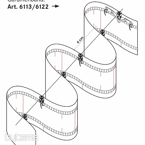 NEW WAVE függöny fodrozószalag 8 cm, 1:2