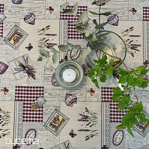 Gobelin terítő és sál Levendula Provence