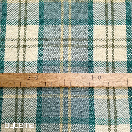 kárpit szövet LEWIS ARCHEL 142 cm - PETROLEJ KÁRO