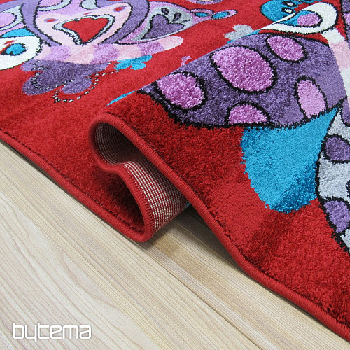 Gyermek szőnyeg BELLA Butterflies red