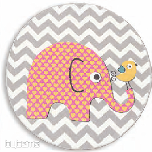 Gyerek kerek szőnyeg PASTEL Elephants
