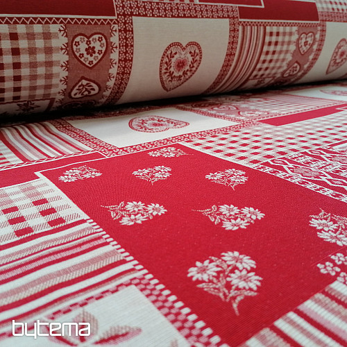 Dekoratív szövet HEART flower II jacquard kombináció