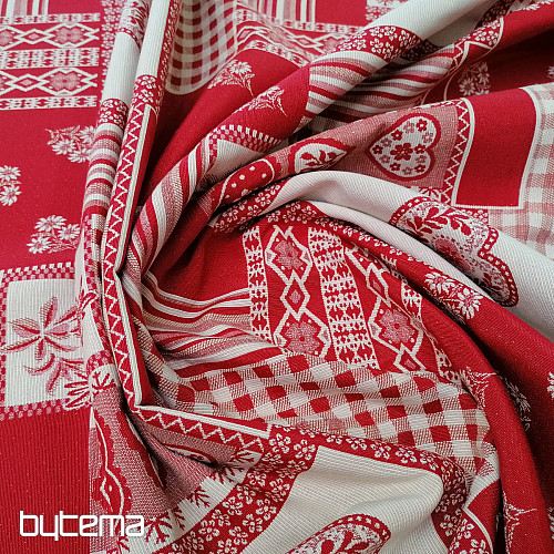 Dekoratív szövet HEART flower II jacquard kombináció