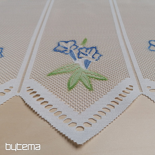 Jacquard függöny DD 875 Kék virágok