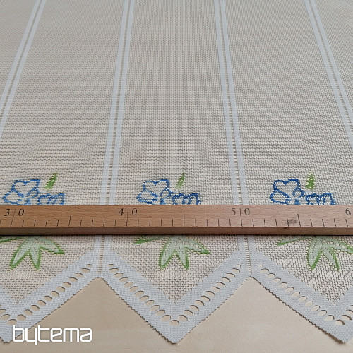 Jacquard függöny DD 875 Kék virágok