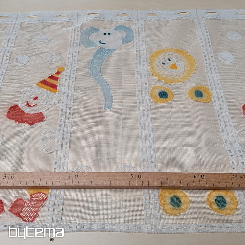 Gyermek függöny ólomüveg ablakhoz - jacquard CIRKUS II