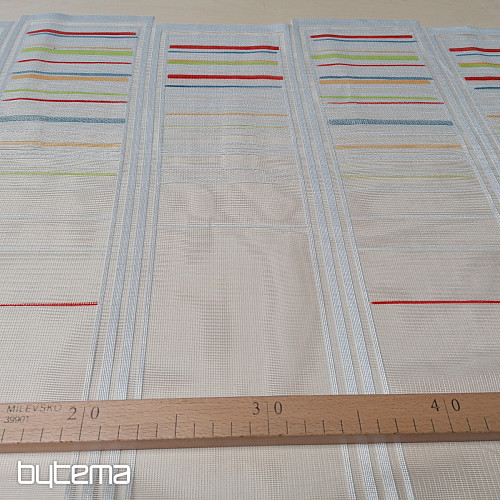 Gyermek függöny ólomüveg ablakon - jacquard Színes csíkok