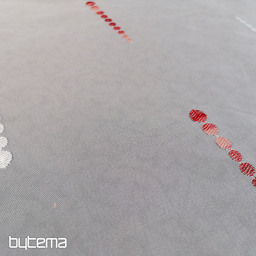 Ólomüveg függöny - vörös gyöngyökkel hímezve