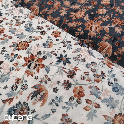 Pamutszövet VARANASI KALAMKARI fehér