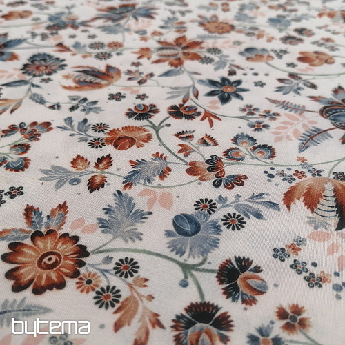 Pamutszövet VARANASI KALAMKARI fehér