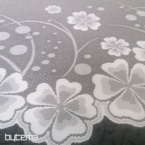 Jacquard függöny A39000 fehér virágok