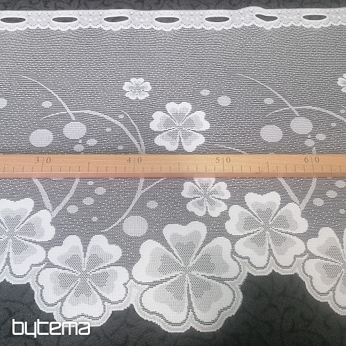 Jacquard függöny A39000 fehér virágok