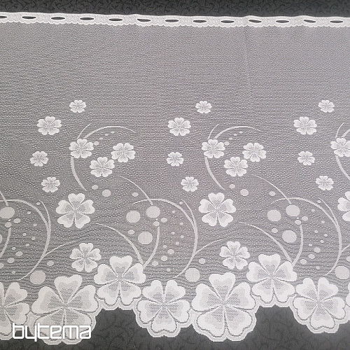Jacquard függöny A39000 fehér virágok
