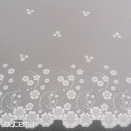 Jacquard függöny A39000 fehér virágok