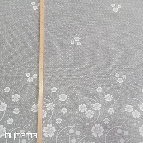 Jacquard függöny A39000 fehér virágok