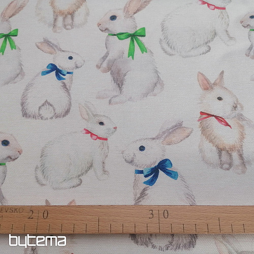 Dekoratív szövet EASTER RABBIT digitális nyomtatás