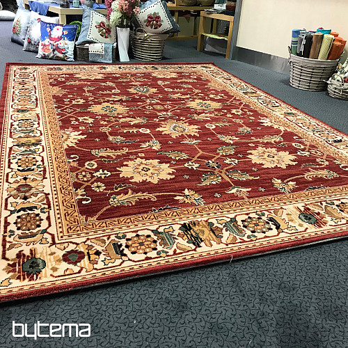 Luxus gyapjúszőnyeg PRAGUE piros / bézs