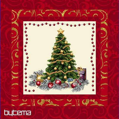 Karácsonyi díszpárnahuzat FA KERETBEN