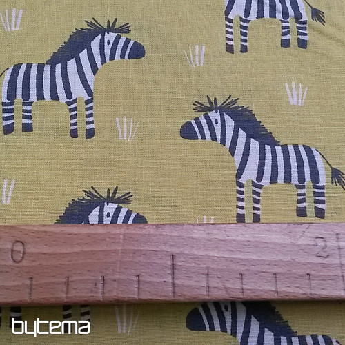 ZEBRA pamutszövet sárga-zöld