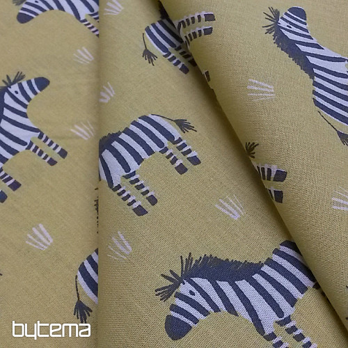 ZEBRA pamutszövet sárga-zöld